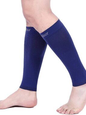 Doc Miller Compression Calf Compression Sleeve, 1 Pair, Navy Blue